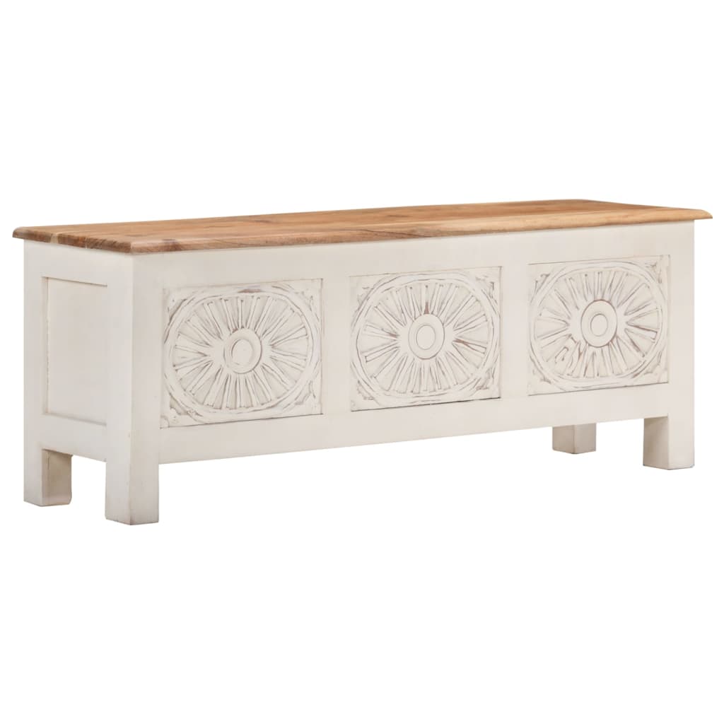 vidaXL Caixa de arrumação 110x30x40 cm madeira de acácia maciça