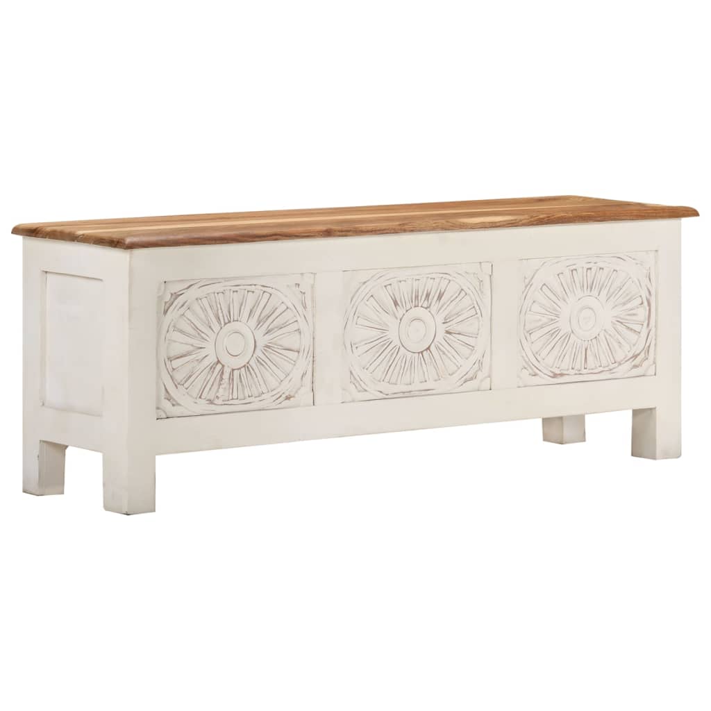 vidaXL Caixa de arrumação 110x30x40 cm madeira de acácia maciça