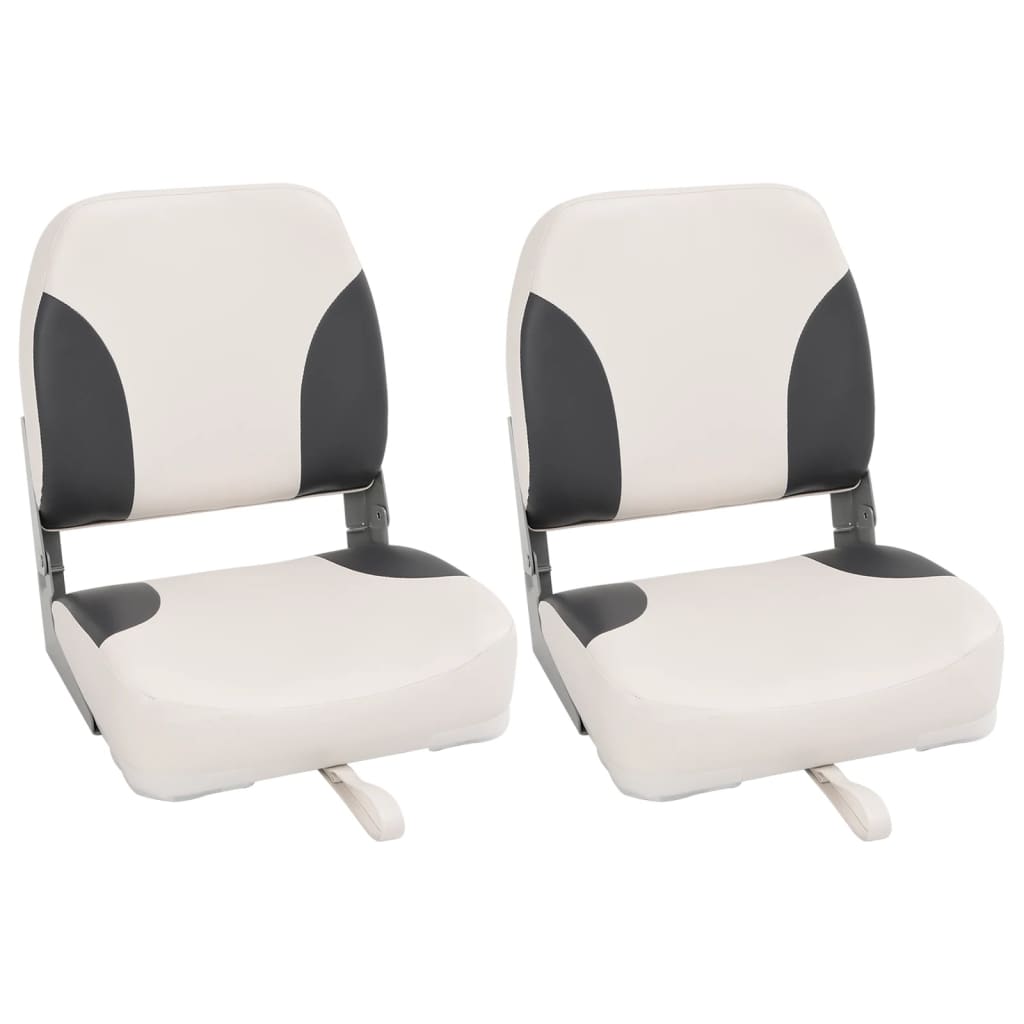 vidaXL Assentos barco 2 pcs encosto dobrável azul/branco 41x36x48 cm
