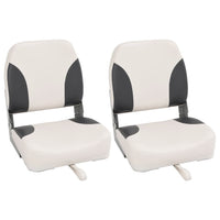vidaXL Assentos barco 2 pcs encosto dobrável azul/branco 41x36x48 cm