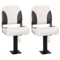 vidaXL Assentos barco 2 pcs encosto dobrável azul/branco 41x36x48 cm