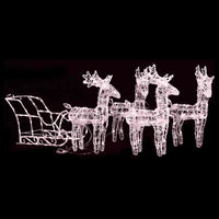vidaXL Decoração de Natal renas/trenó 160 luzes LED 130 cm acrílico