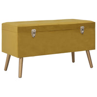 vidaXL Bancos de arrumação 3 pcs veludo amarelo mostarda