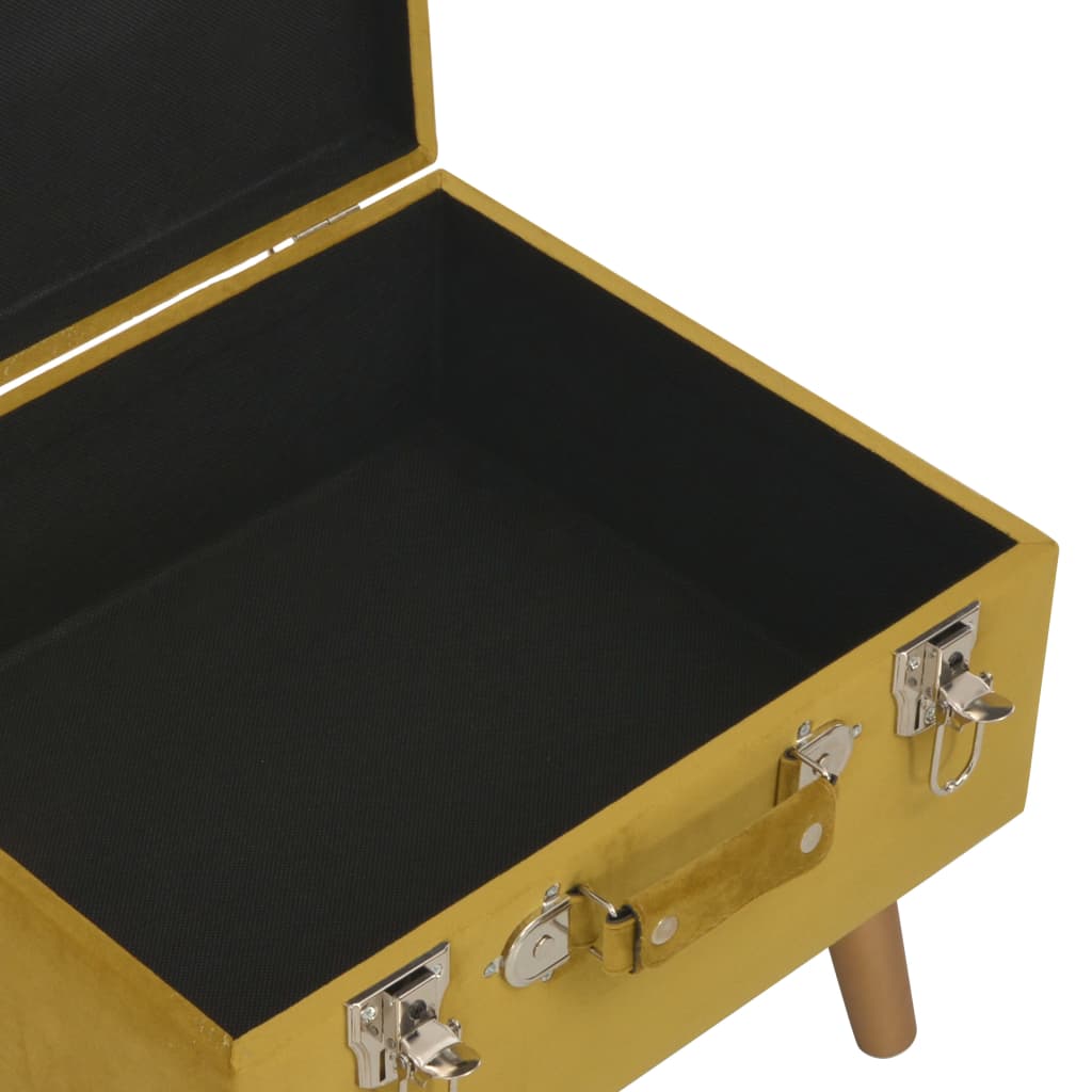 vidaXL Bancos de arrumação 3 pcs veludo amarelo mostarda