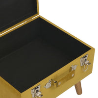 vidaXL Bancos de arrumação 3 pcs veludo amarelo mostarda