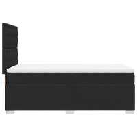 vidaXL Cama box spring com colchão solteiro couro artificial preto