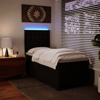 vidaXL Cama box spring com colchão solteiro couro artificial preto