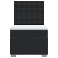 vidaXL Cama box spring com colchão solteiro couro artificial preto