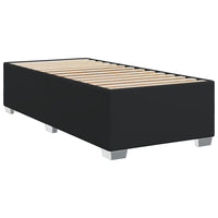 vidaXL Cama box spring com colchão solteiro couro artificial preto