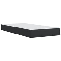 vidaXL Cama box spring com colchão solteiro couro artificial preto