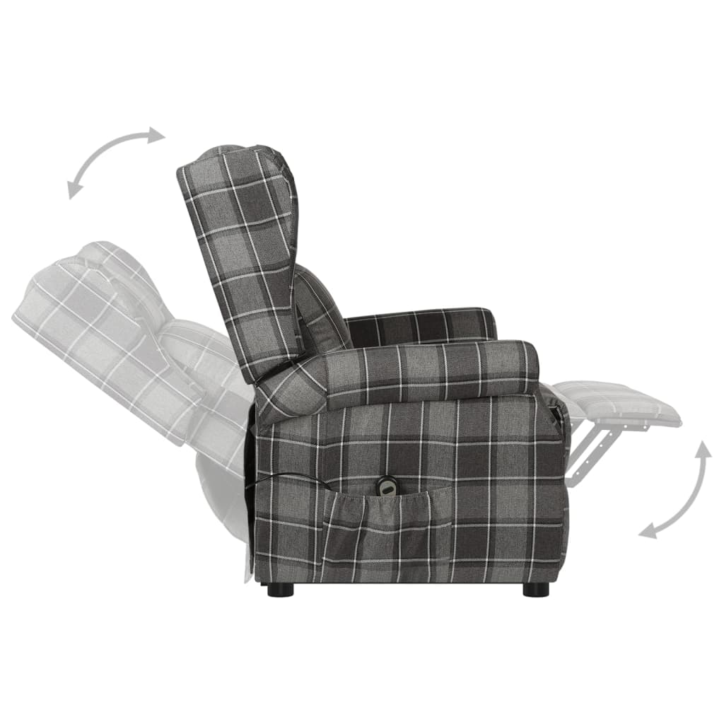 vidaXL Poltrona elevatória tecido cinzento