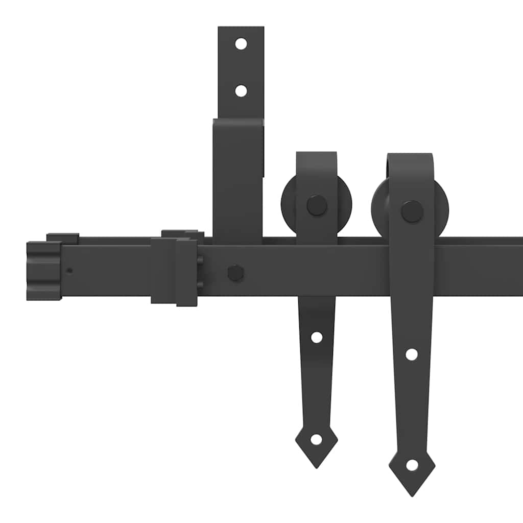 vidaXL Kit de ferragens para porta deslizante 213,5 cm aço preto