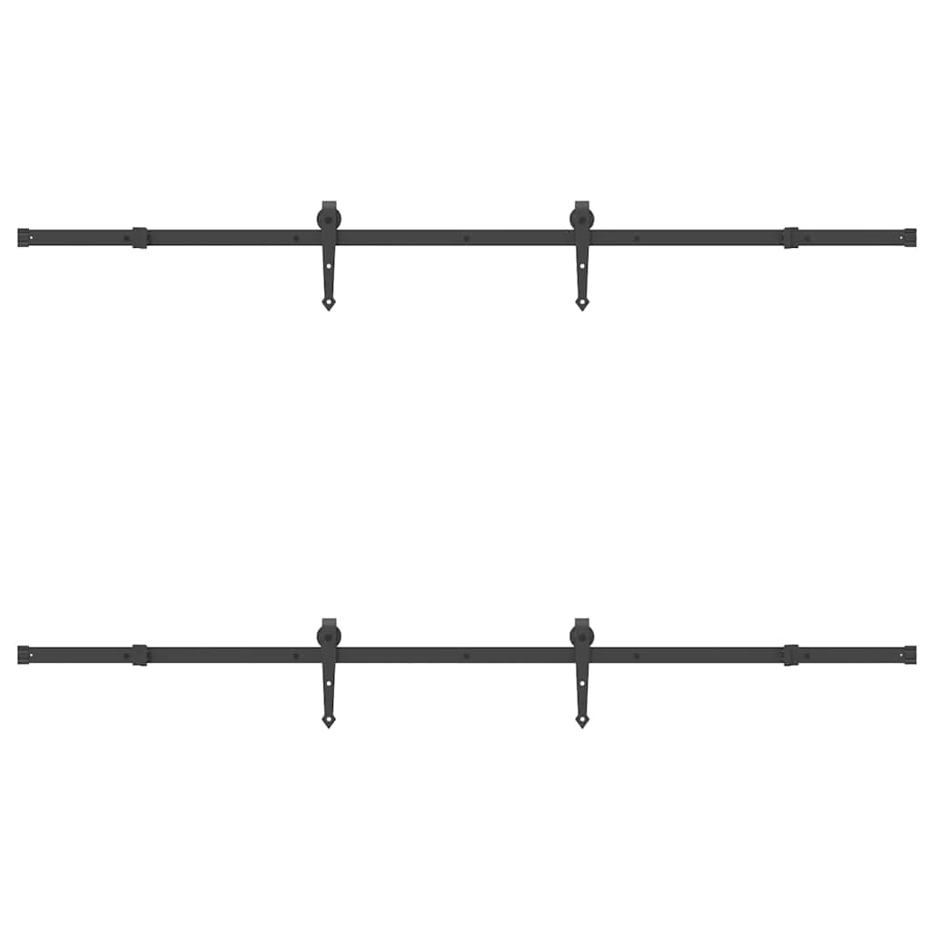 vidaXL Kit de ferragens para porta deslizante 213,5 cm aço preto