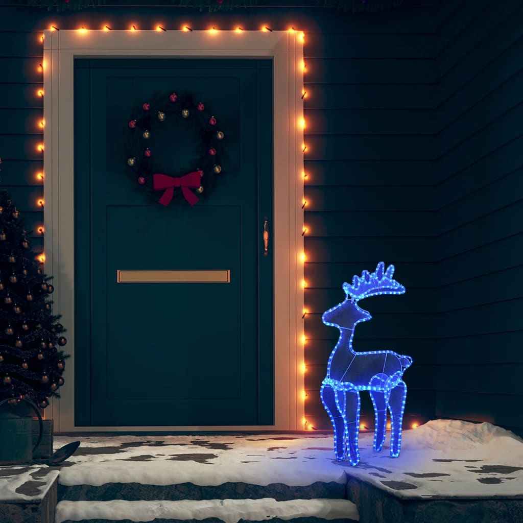 vidaXL Rena decorativa Natal c/ malha de aço 306 luzes LED 60x24x89 cm