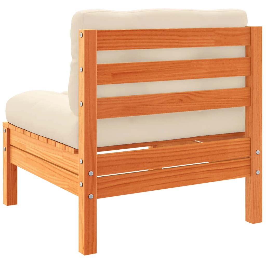 vidaXL 6 pcs conj. sofás jardim almofadões pinho maciço castanho cera