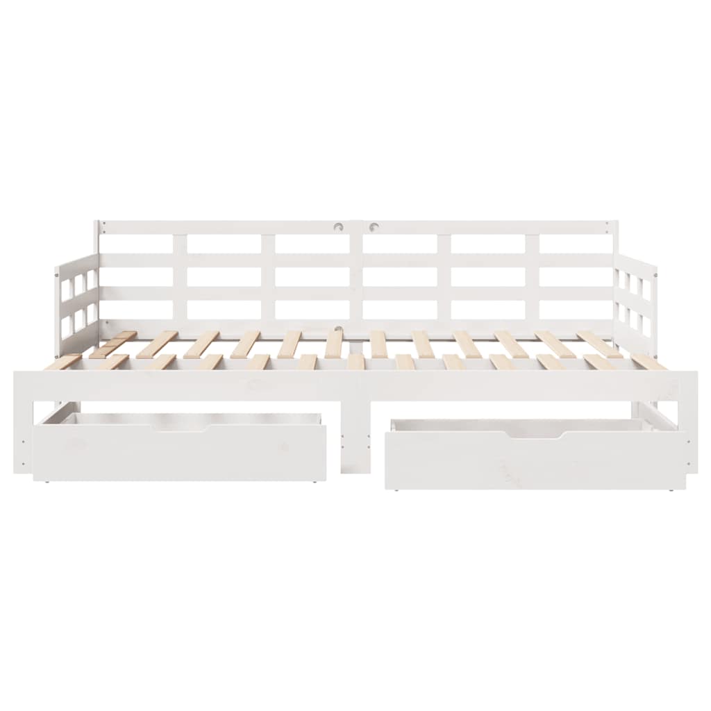 vidaXL Sofá-cama com gavetão e gavetas sem colchão 80x200 cm branco