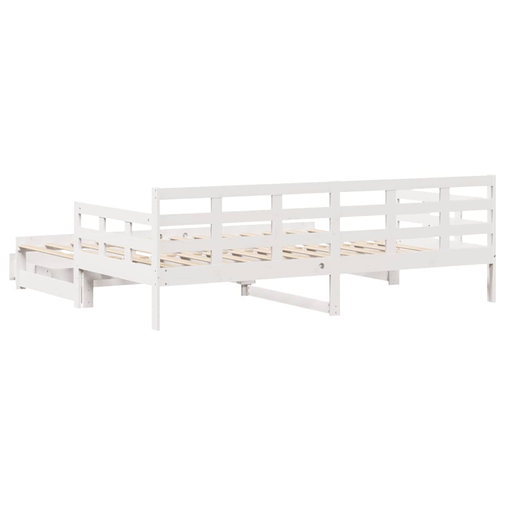 vidaXL Sofá-cama com gavetão e gavetas sem colchão 80x200 cm branco