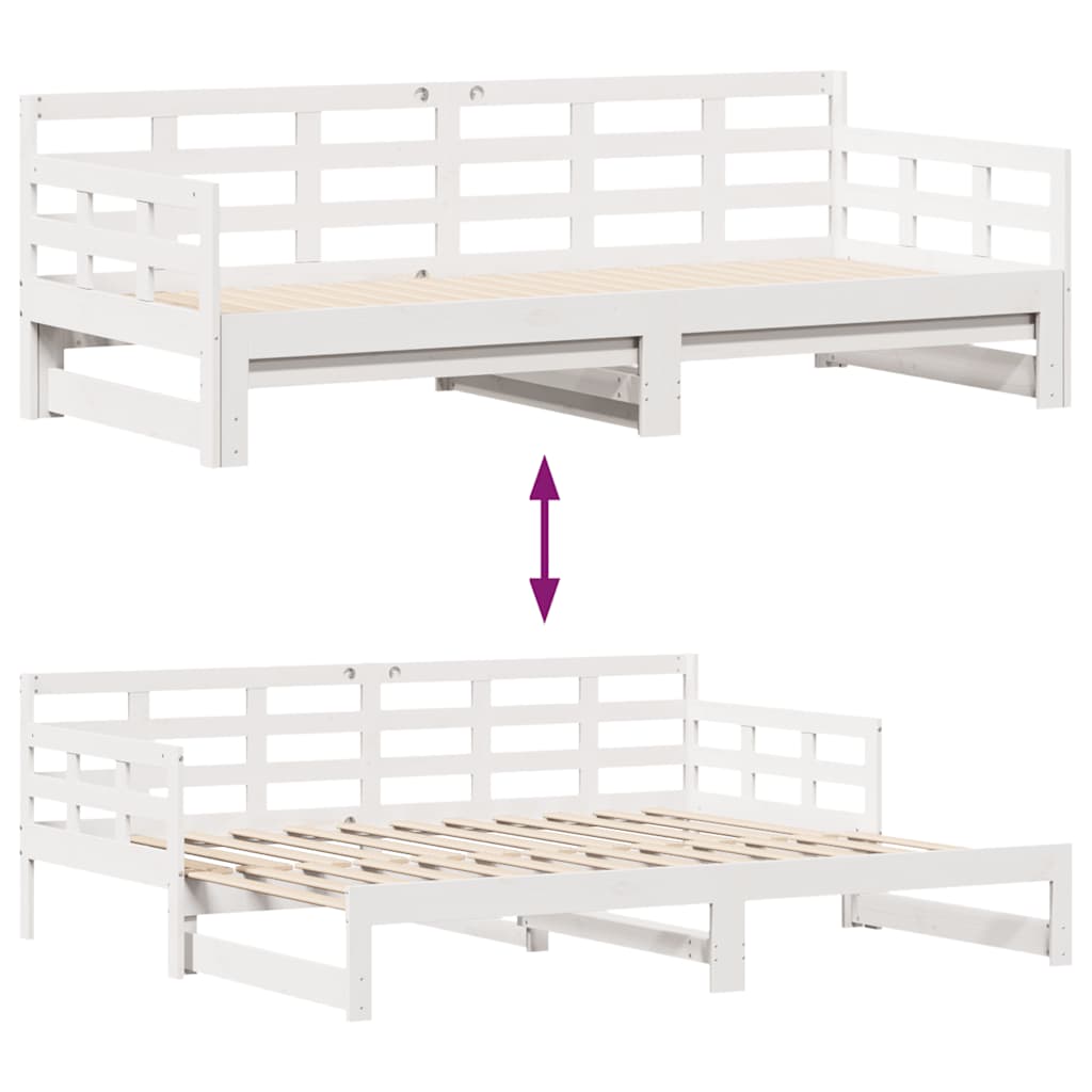 vidaXL Sofá-cama com gavetão e gavetas sem colchão 80x200 cm branco