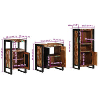 vidaXL Conjunto de Móveis para Banheiro 3 pcs Madeira Reforçada Sólida