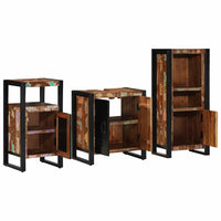 vidaXL Conjunto de Móveis para Banheiro 3 pcs Madeira Reforçada Sólida