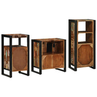 vidaXL Conjunto de Móveis para Banheiro 3 pcs Madeira Reforçada Sólida