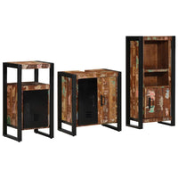 vidaXL Conjunto de Móveis para Banheiro 3 pcs Madeira Reforçada Sólida