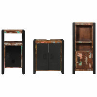vidaXL Conjunto de Móveis para Banheiro 3 pcs Madeira Reforçada Sólida