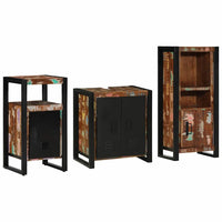 vidaXL Conjunto de Móveis para Banheiro 3 pcs Madeira Reforçada Sólida
