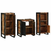 vidaXL Conjunto de Móveis para Banheiro 3 pcs Madeira Reforçada Sólida