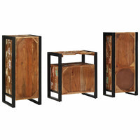 vidaXL Conjunto de Móveis para Banheiro 3 pcs Madeira Reforçada Sólida