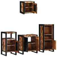vidaXL Conjunto de Móveis para Banheiro 4 pcs Madeira Reforçada Sólida