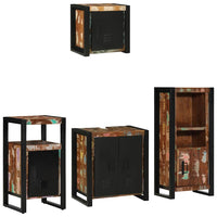 vidaXL Conjunto de Móveis para Banheiro 4 pcs Madeira Reforçada Sólida