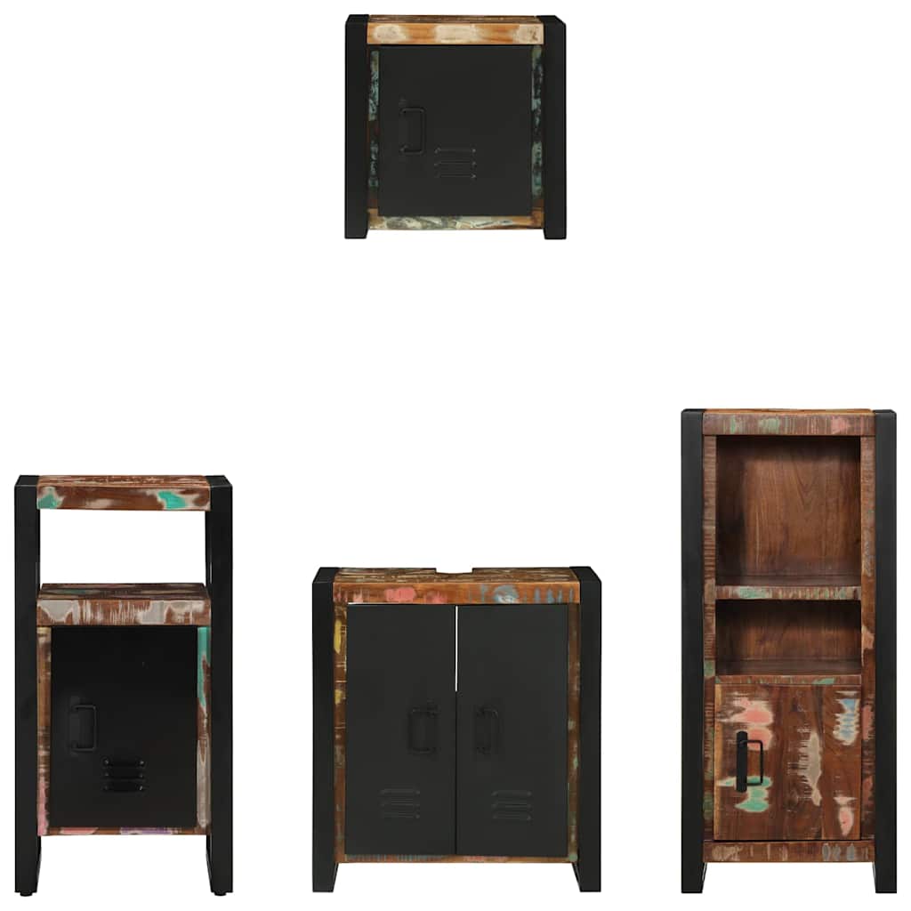 vidaXL Conjunto de Móveis para Banheiro 4 pcs Madeira Reforçada Sólida