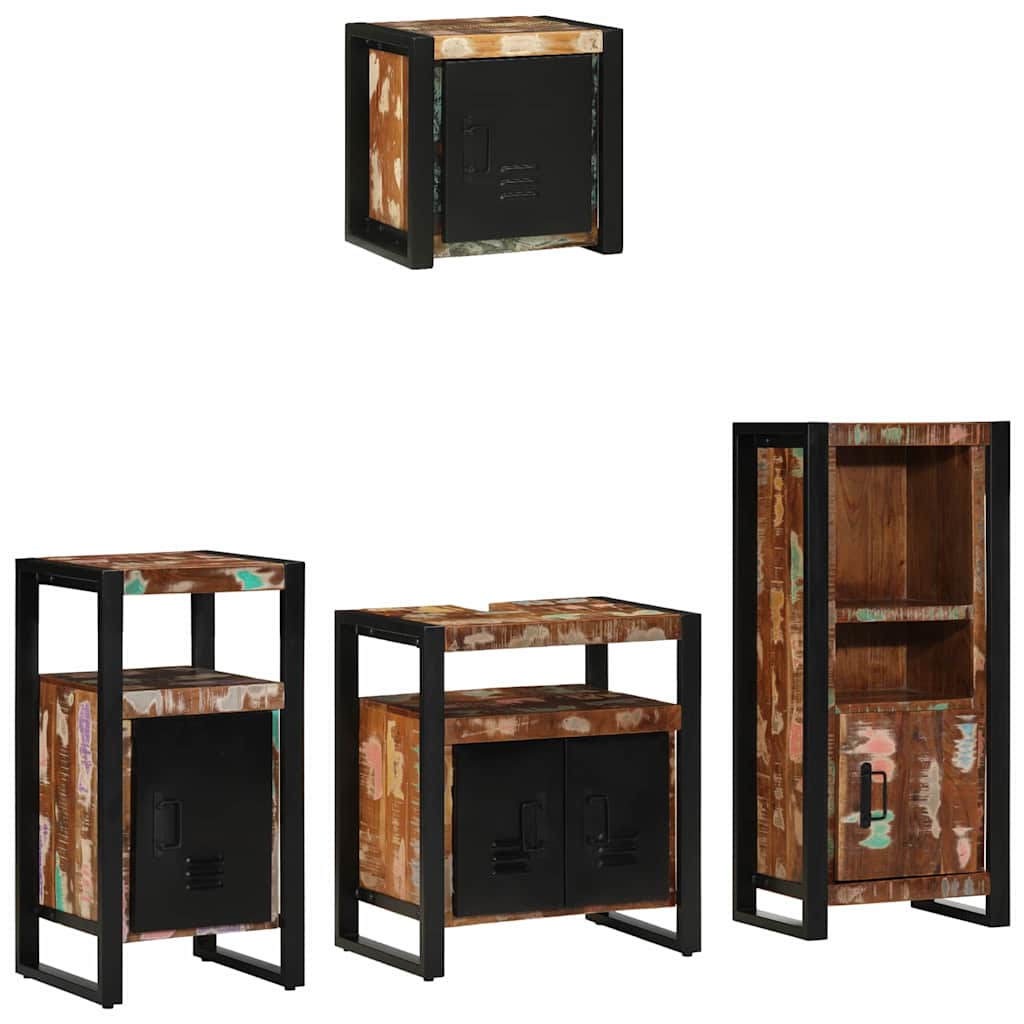 vidaXL Conjunto de Móveis para Banheiro 4 pcs Madeira Reforçada Sólida