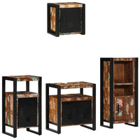 vidaXL Conjunto de Móveis para Banheiro 4 pcs Madeira Reforçada Sólida