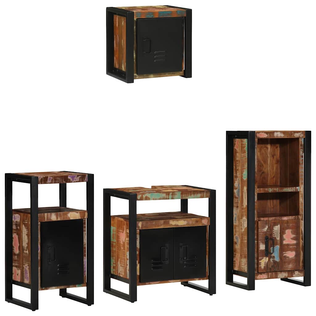 vidaXL Conjunto de Móveis para Banheiro 4 pcs Madeira Reforçada Sólida