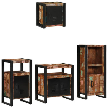 vidaXL Conjunto de Móveis para Banheiro 4 pcs Madeira Reforçada Sólida