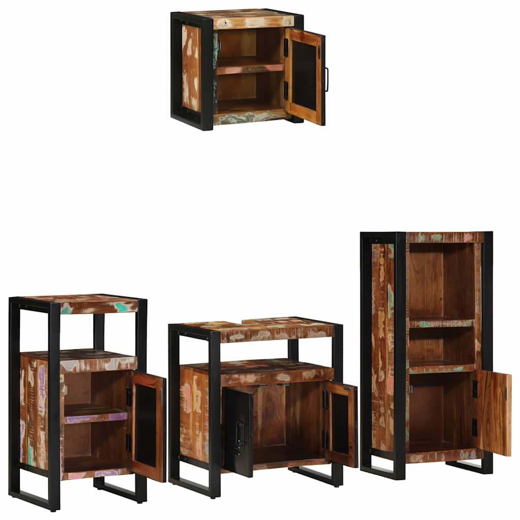 vidaXL Conjunto de Móveis para Banheiro 4 pcs Madeira Reforçada Sólida