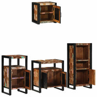 vidaXL Conjunto de Móveis para Banheiro 4 pcs Madeira Reforçada Sólida