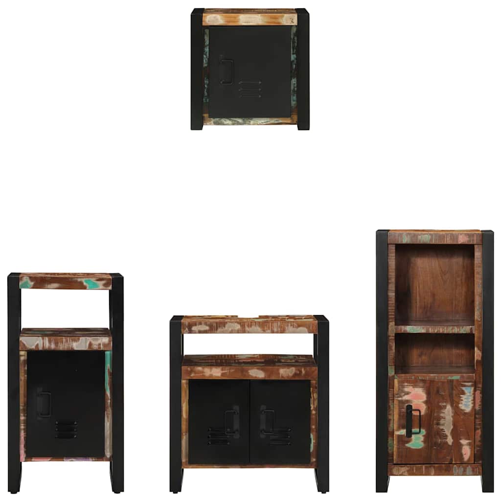 vidaXL Conjunto de Móveis para Banheiro 4 pcs Madeira Reforçada Sólida