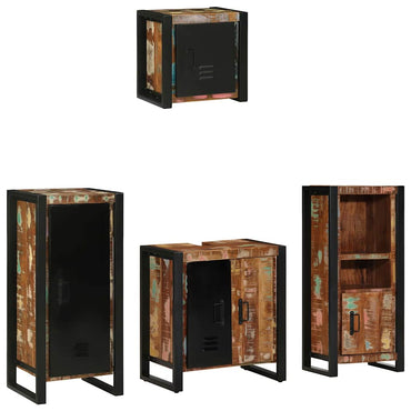 vidaXL Conjunto de Móveis para Banheiro 4 pcs Madeira Reforçada Sólida