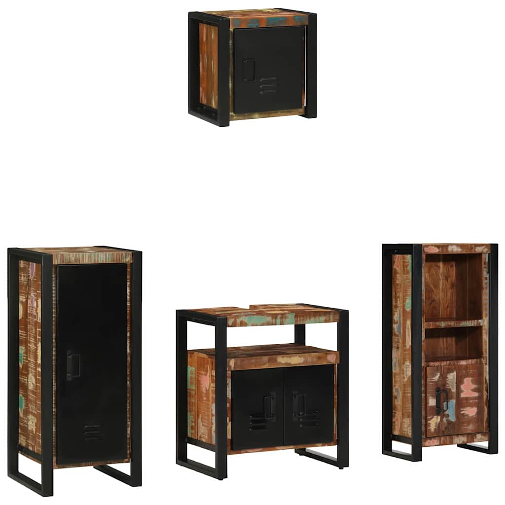 vidaXL Conjunto de Móveis para Banheiro 4 pcs Madeira Reforçada Sólida