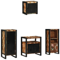 vidaXL Conjunto de Móveis para Banheiro 4 pcs Madeira Reforçada Sólida