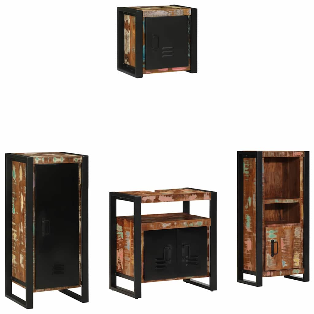 vidaXL Conjunto de Móveis para Banheiro 4 pcs Madeira Reforçada Sólida