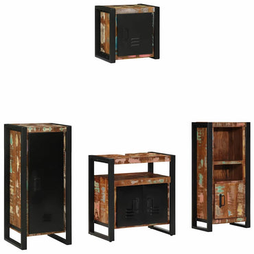 vidaXL Conjunto de Móveis para Banheiro 4 pcs Madeira Reforçada Sólida