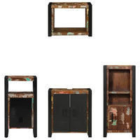 vidaXL Conjunto de Móveis para Banheiro 4 pcs Madeira Reforçada Sólida