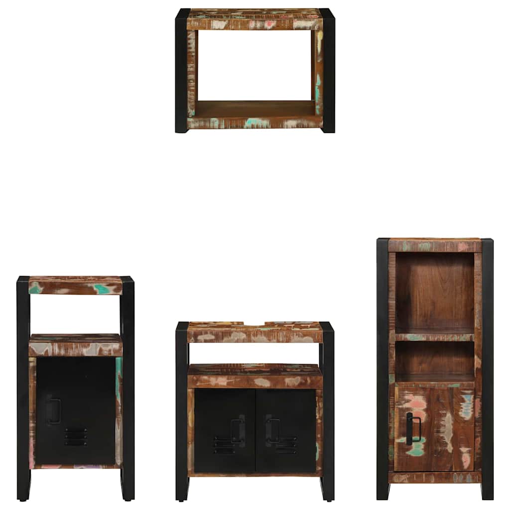 vidaXL Conjunto de Móveis para Banheiro 4 pcs Madeira Reforçada Sólida