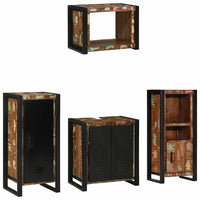 vidaXL Conjunto de Móveis para Banheiro 4 pcs Madeira Reforçada Sólida
