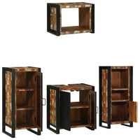 vidaXL Conjunto de Móveis para Banheiro 4 pcs Madeira Reforçada Sólida