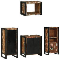 vidaXL Conjunto de Móveis para Banheiro 4 pcs Madeira Reforçada Sólida